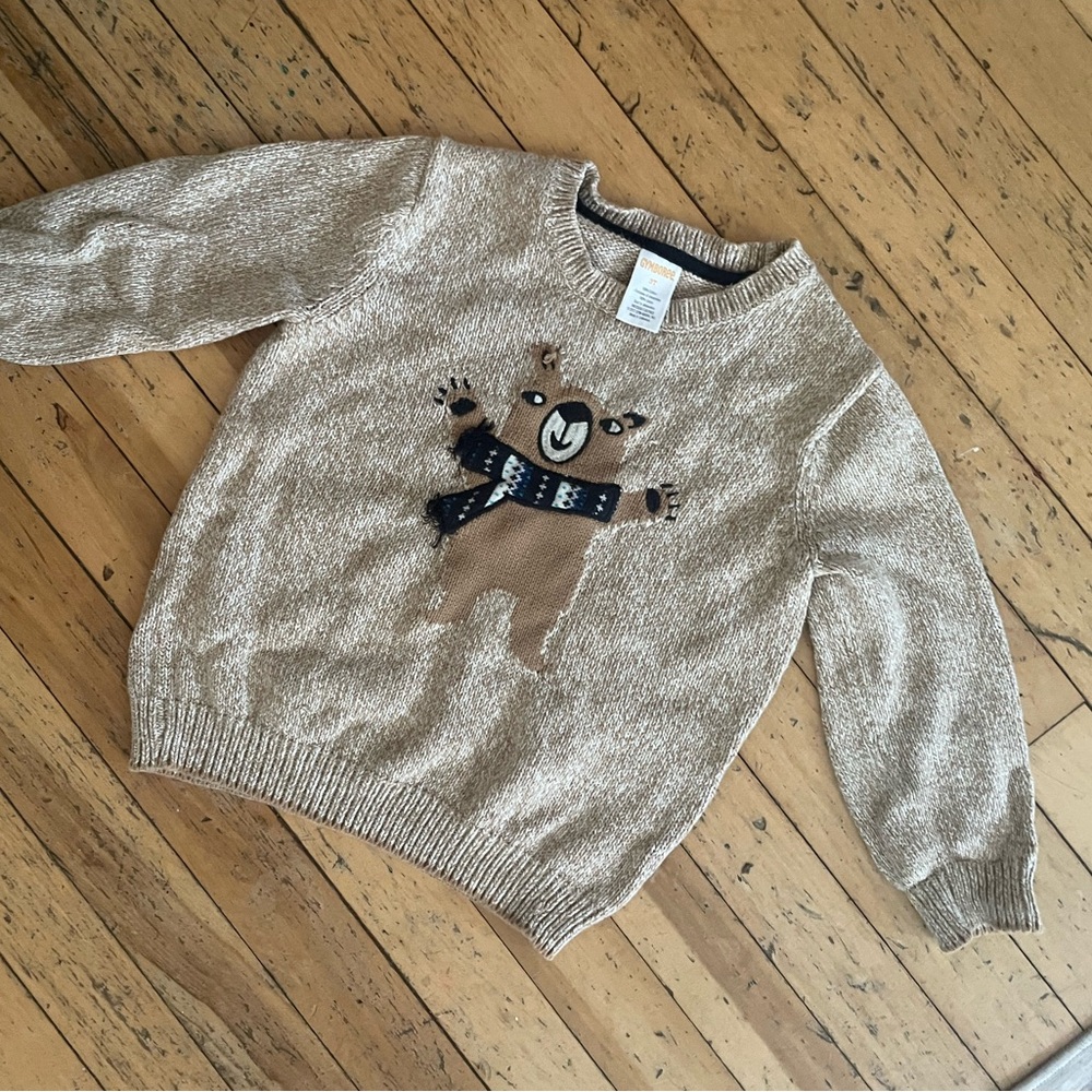 Gymboree bear scarf sweater 3T